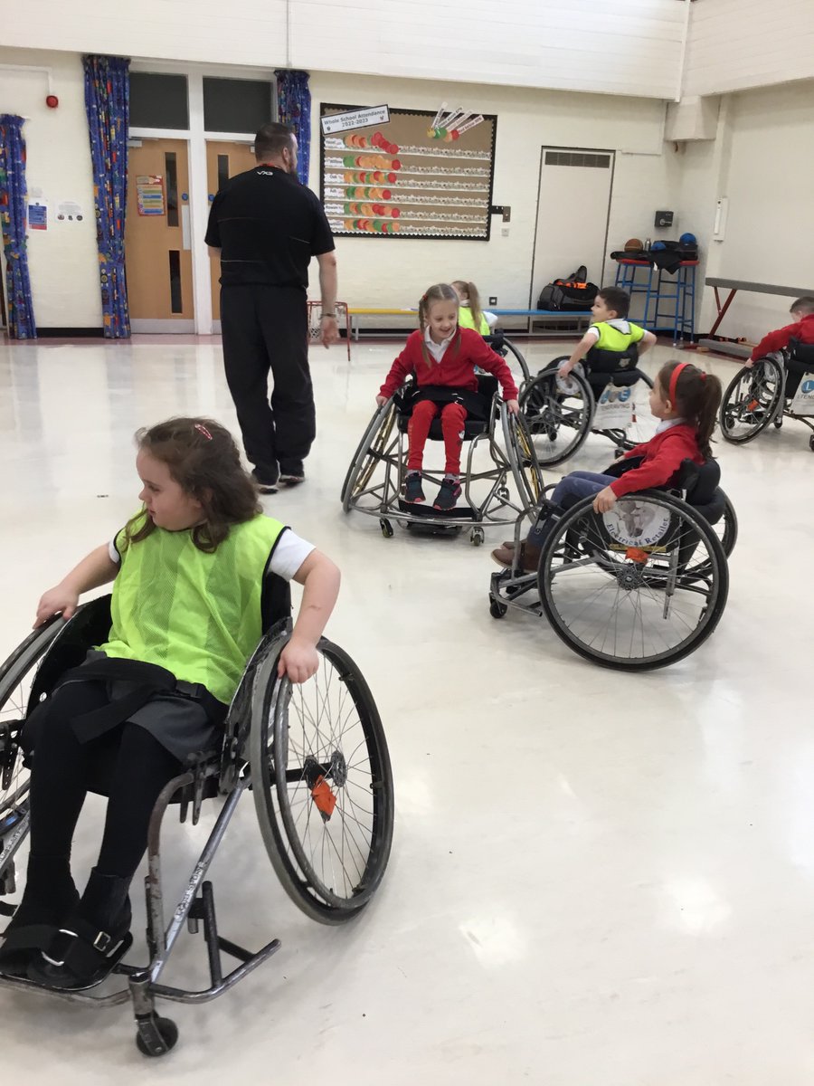 PrimaryOakhill's tweet photo. Oak class having lots of fun in their wheelchair basketball session this afternoon 🏀 https://t.co/NDDCFaxMur
