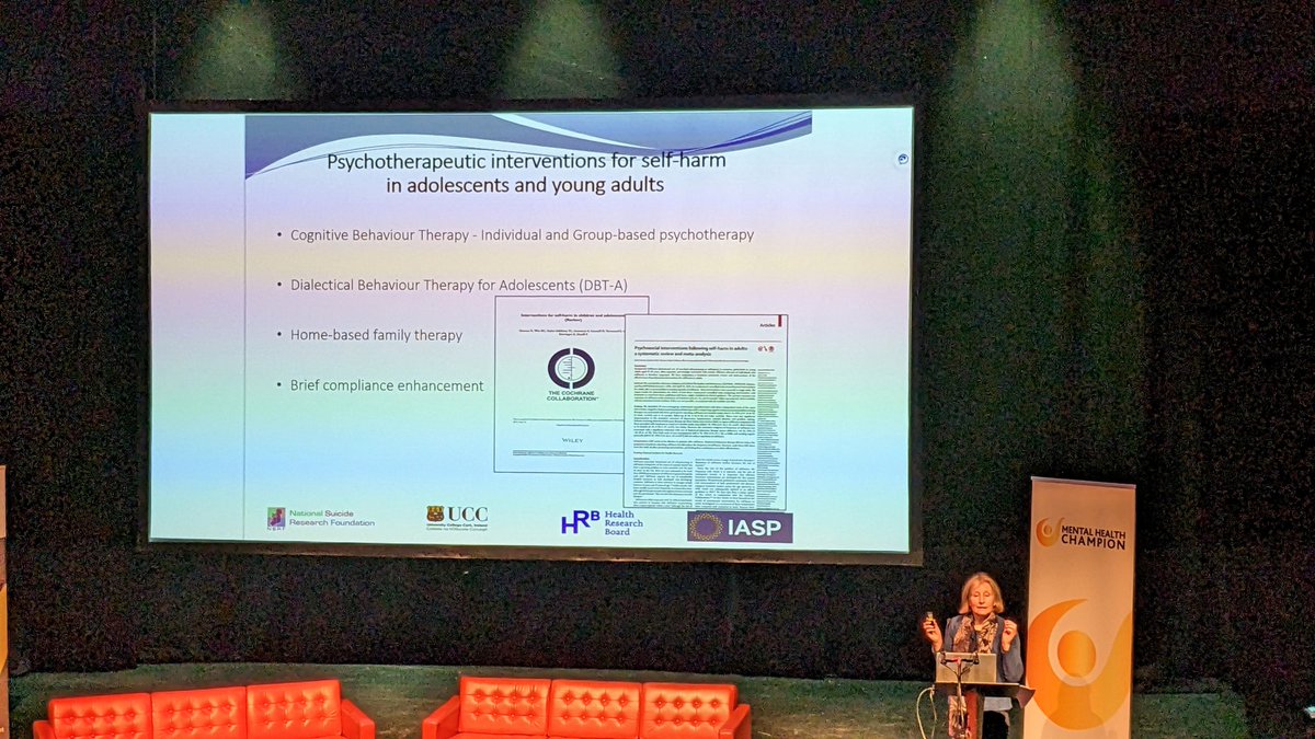 MauriceMulvenna's tweet photo. Prof Ella Arensman, @NSRFIreland talks about risk &amp; protective factors around self-harm and suicide in young people, at the Generation Hope Conference #GenerationHopeNI
@taramillstv @MHC_NI @profsiobhanon @UCCPublicHealth https://t.co/z9axPQw5LF