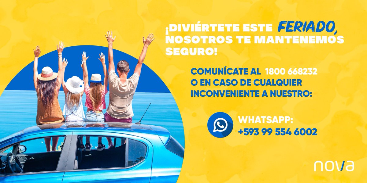 ¡Tu feriado sin complicaciones! Solo comunícate con nosotros, estaremos ahí para ti. 🙌

📱 WhatsApp → bit.ly/WhatsAppNovaEcu