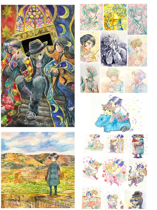 #今月描いた絵を晒そう
今月のアナログ絵は全部じゃないけどだいたいこんな感じです。デジ作画の漫画も描いてるのでいつも通り沢山描いて生きました。いろいろあったお疲れ月でしたが来月もちゃんと生きる。描く。うぉぉ! 