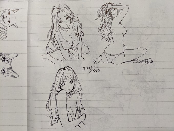 「セクシー 女性」で検索して出てきた画像を模写
顔のバランスとか髪の描き方とか反省点は多いものの、別方面からの女性の描き方を体験できた
男性と女性では「セクシー」の捉え方が違うんやなって カキカキ。 