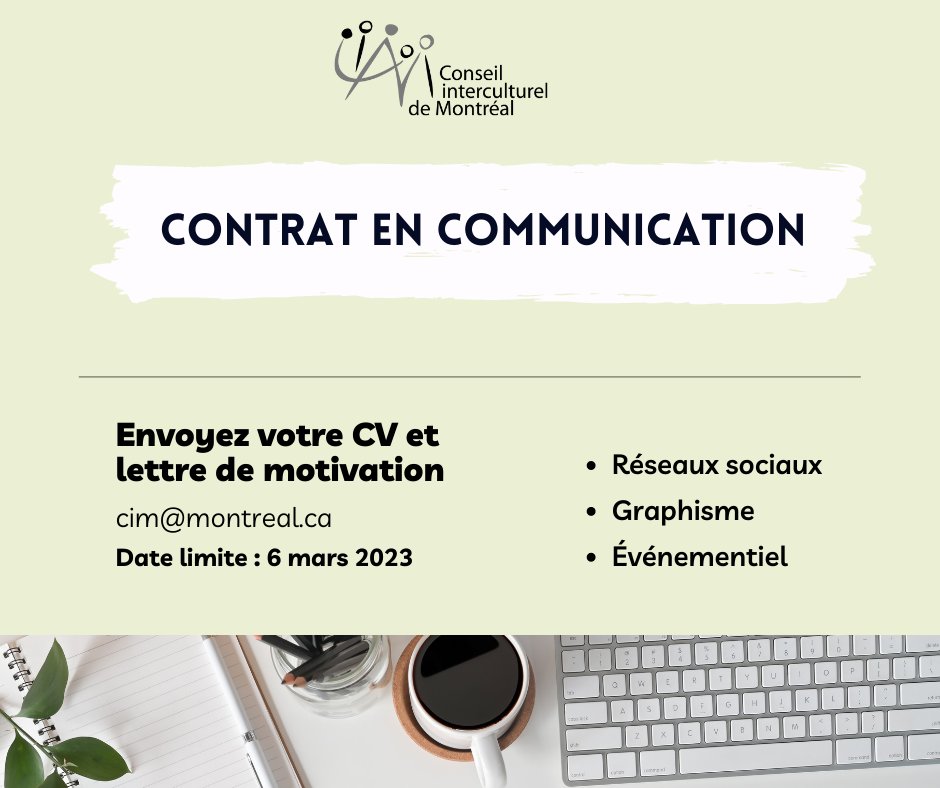 📋Le CIM recherche un-e collaborateur-rice pour un contrat en communication
⏰Date limite : lundi 6 mars 2023
🔎Pour en savoir plus : linkedin.com/hiring/jobs/34…