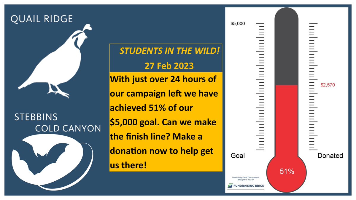 Support the Quail Ridge-SCCR Student Endowment. Help us get to the finish line by making a donation now and sharing this campaign far and wide!
crowdfund.ucdavis.edu/project/35549