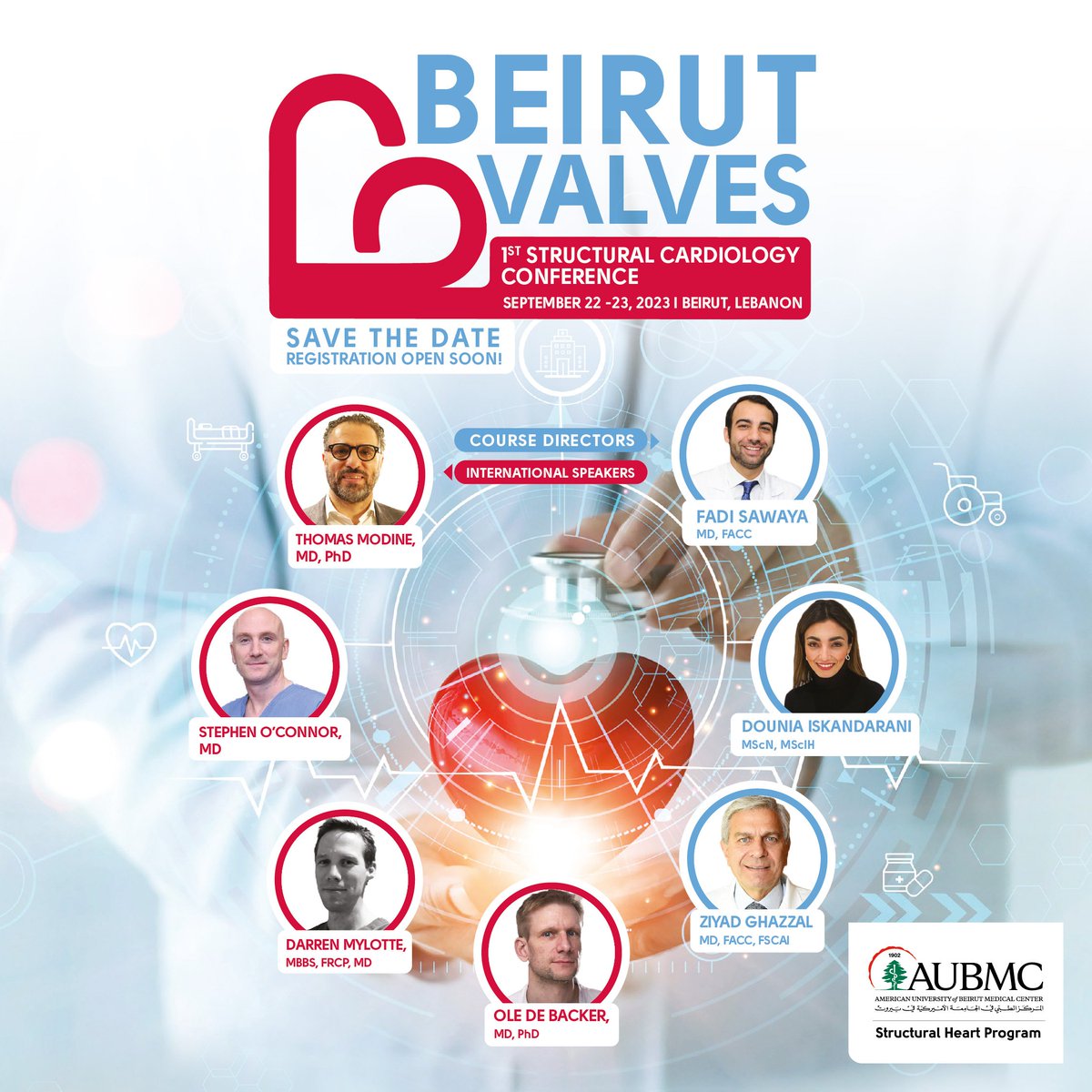 HPDC_AUB's tweet image. SAVE THE DATE : Beirut Valves 1st structural cardiology conference |  Sep 22-23, 2023 Beirut Lebanon