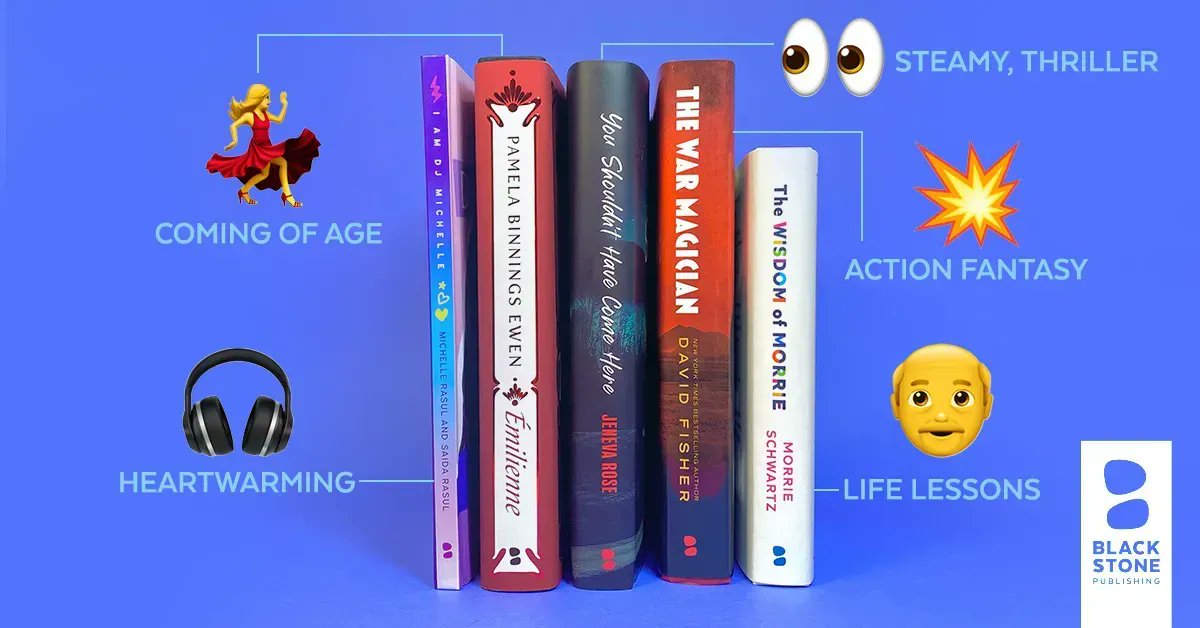 BlackstoneAudio's tweet photo. From self-help to steamy suspense, this #BlackstoneBookstack of 2023 titles adds a (key)stroke of ✨magic✨ to your #TBR time. Which release satisfies your emoji mood?
🎧 #IAMDJMICHELLE
💃 #EMILIENNE
👀 #YOUSHOULDNTHAVECOMEHERE
💥 #THEWARMAGICIAN
👴 #THEWISDOMOFMORRIE https://t.co/4gtEXMkZca