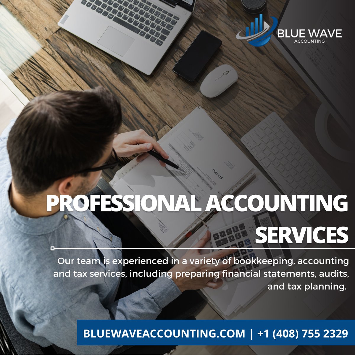 Our team is experienced in a variety of bookkeeping, accounting and tax services, including preparing financial statements, audits, and tax planning. 

#professionalservices #bookkeeping #accountingservices #bookkeepers #US #bluwaveaccounting