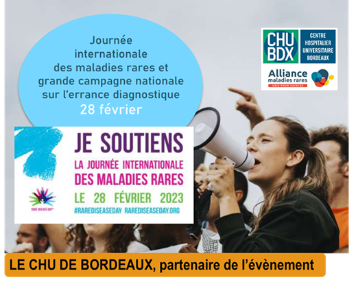 CHUBordeaux's tweet photo. [#MALADIES RARES] Le @CHUBordeaux partenaire de la #journéedesmaladiesrares 🦠🔬
Cette journée fournit une énergie &amp; un point central qui permet de soutenir les maladies rares et de progresser dans la #recherche 
🔗 https://t.co/2vYQwRwrXy
#RareDiseaseDay #maladiesrares https://t.co/QqhTCEg2J4