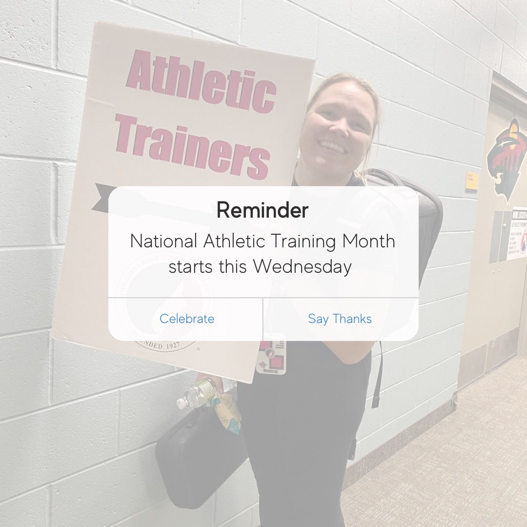 The best month starts in t-minus 2 days. 

“There’s an AT for that” is the theme this year, so let’s aim to have the world know the value of having athletic trainers as healthcare professionals #NATM2023