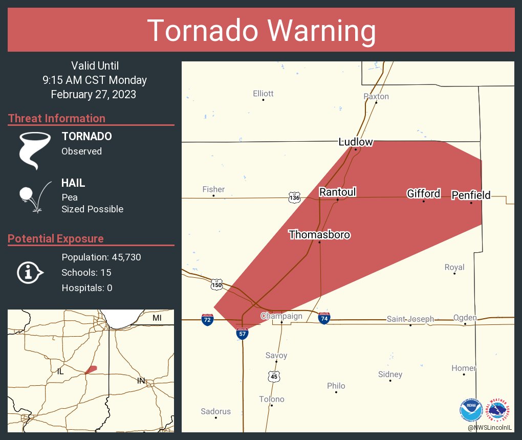 Illinois Newsroom on Twitter "RT NWSLincolnIL Tornado Warning