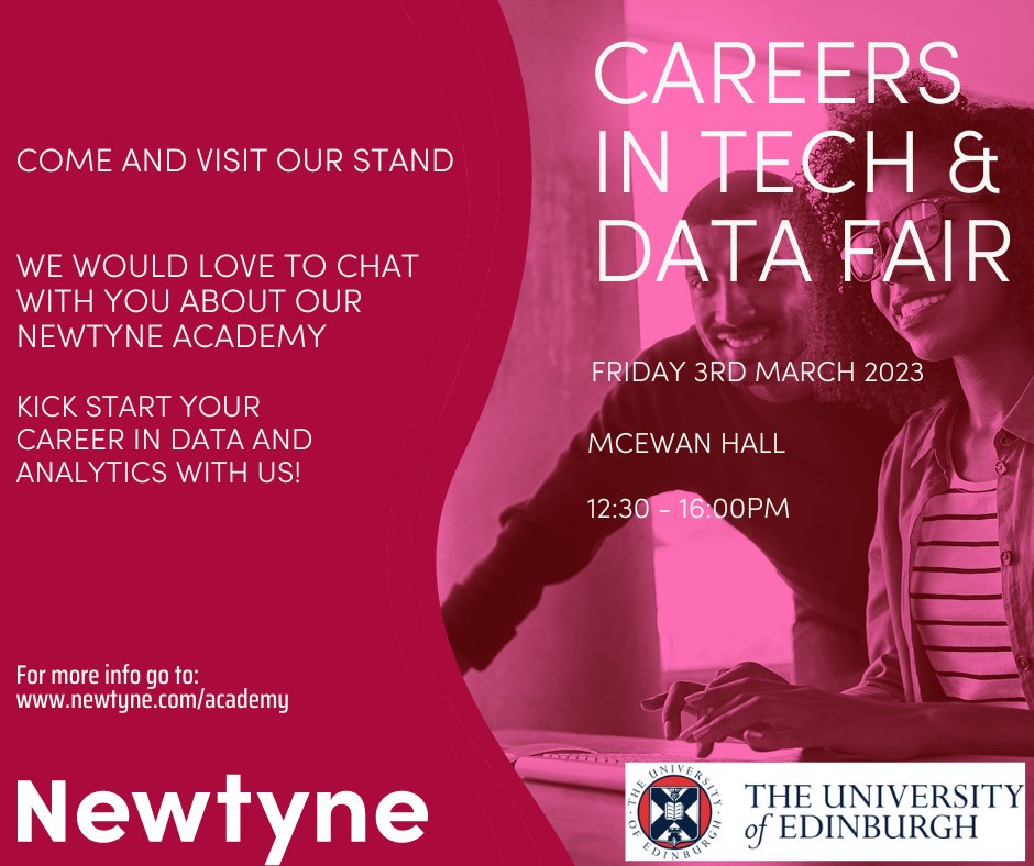 Find out what it takes to #kickstartyourcareer in data and analytics with the Newtyne Academy.
Info on the Academy here: bit.ly/Academy_G

#EdTechDataCareer #dataandanalytics #data #analytics #graduatecareers #graduateopportunities
