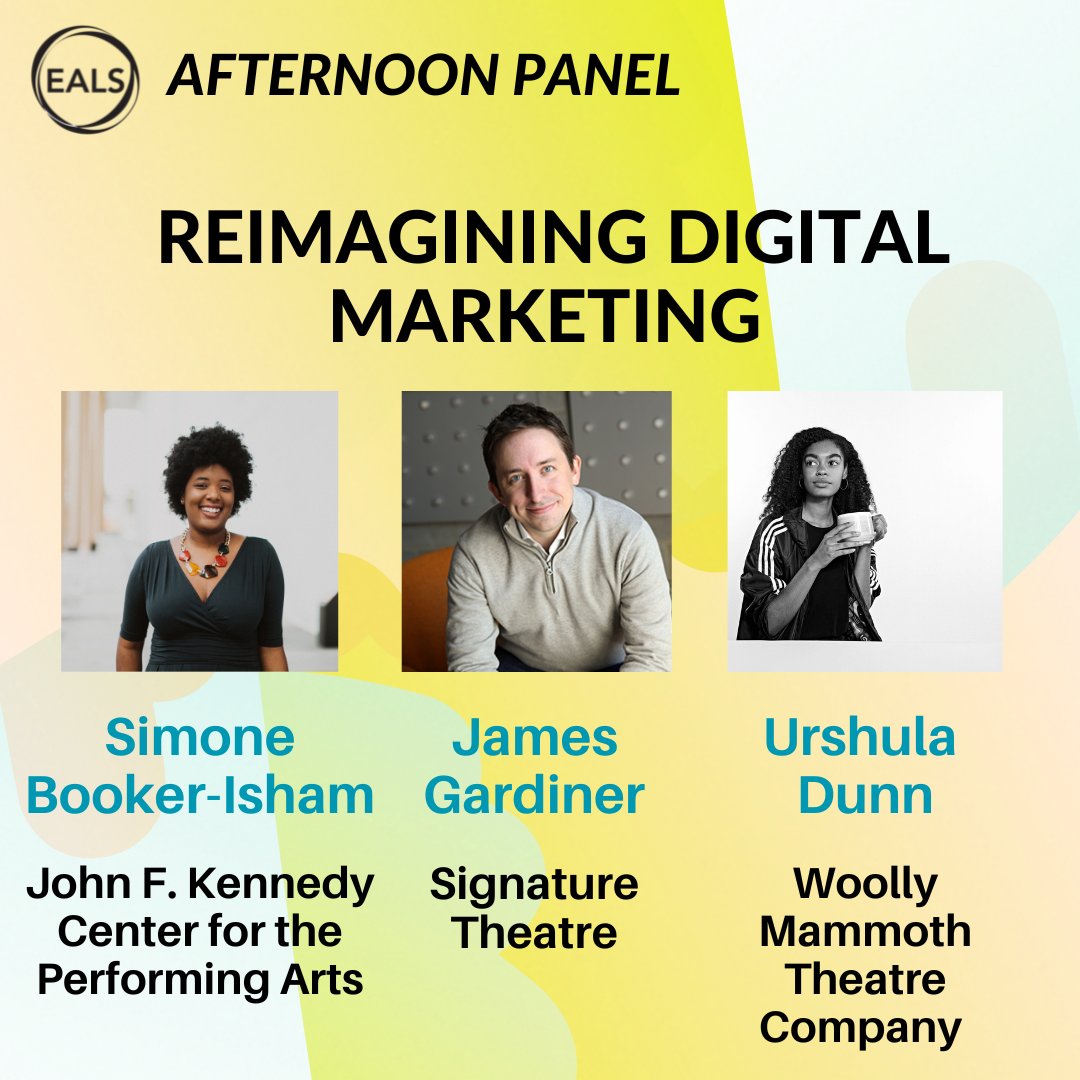 #EALS2023 PANEL ANNOUNCEMENT 
Join us for a conversation with arts marketing professionals.

✨“Reimagining Digital Marketing” - Simone Booker-Ishman, James Gardiner &amp; Urshula Dunn- facilitated by Lisette DuFore

Grab your ticket to EALS today! Link in bio!

#ARTSENGAGE #March26