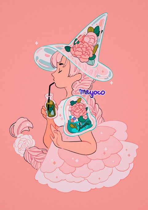 「drinking straw pink hair」 illustration images(Popular)