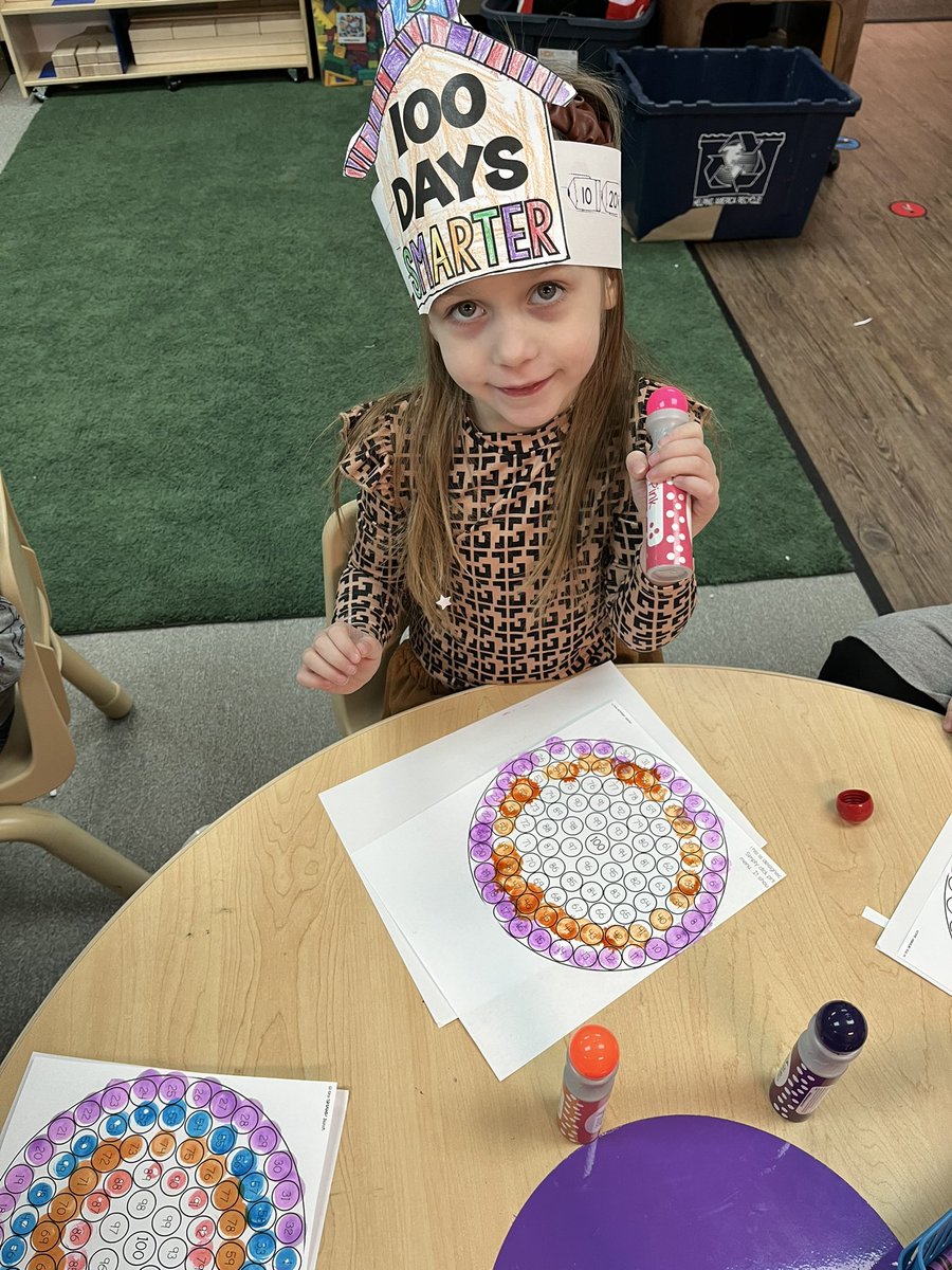 CheriZweng's tweet photo. The DK students celebrated 100 Days in School!! Students shared projects made at home, used various ways to count to 100, wrote about being 100 years old, and completed fun learning projects for the day! As their head band says, “100 Days Smarter!” #mylsps https://t.co/5qfsaXZab0