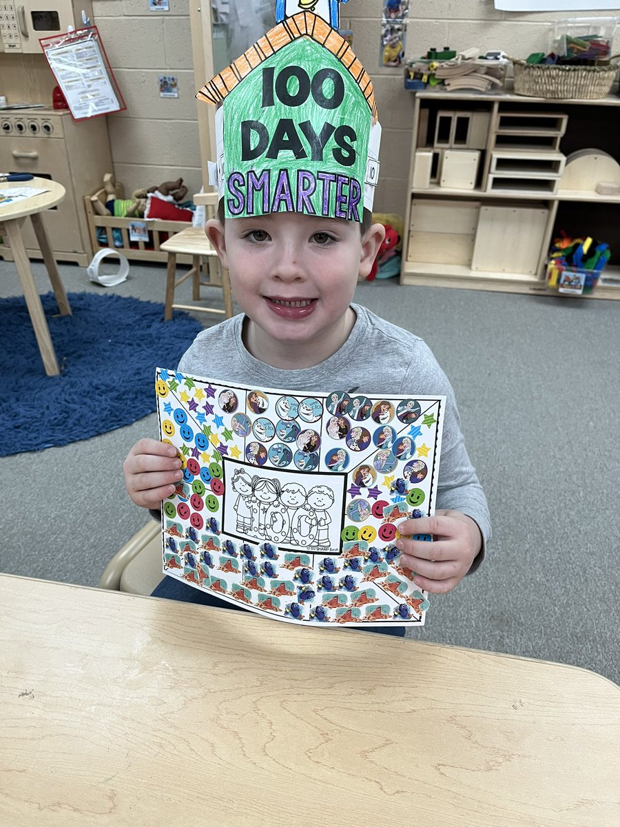 CheriZweng's tweet photo. The DK students celebrated 100 Days in School!! Students shared projects made at home, used various ways to count to 100, wrote about being 100 years old, and completed fun learning projects for the day! As their head band says, “100 Days Smarter!” #mylsps https://t.co/5qfsaXZab0