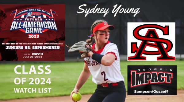 Thankful to be on the PGF All-American Watch List for the 2024 class with all of these amazing athletes! pgfallamerican.com/futures-watchl… <a href="/georgiaimpact06/">Georgia Impact 18U Premier - Sampson</a> <a href="/PGFnetwork/">PGF</a> @SASoftball2022 <a href="/CompleteGame/">Rob Crews</a>