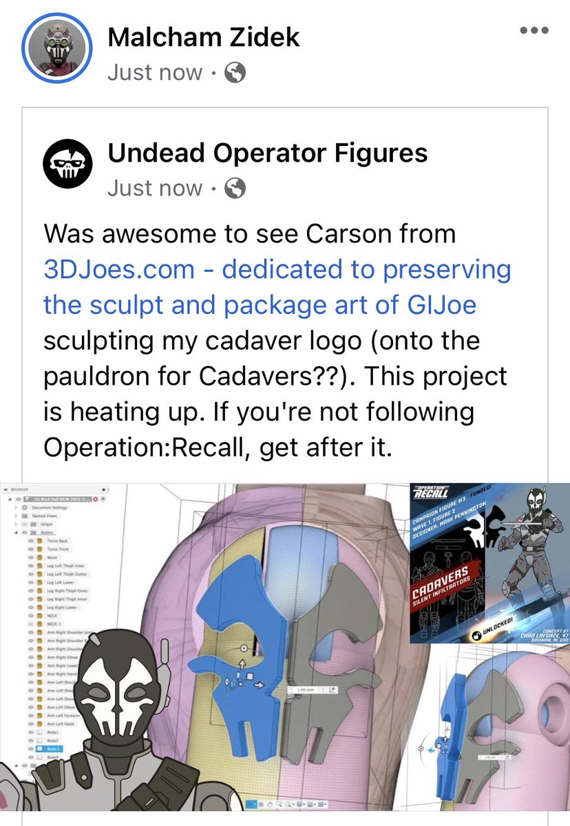 UndeadOpFigs's tweet photo. The Cadavers skull emblem I created along with my Cadavers submission to @OperationRecall is bring molded onto an o-ring buck in these production images from Carson. #operationrecall #easykill9 #oringfigs https://t.co/tnK4x2SzJJ