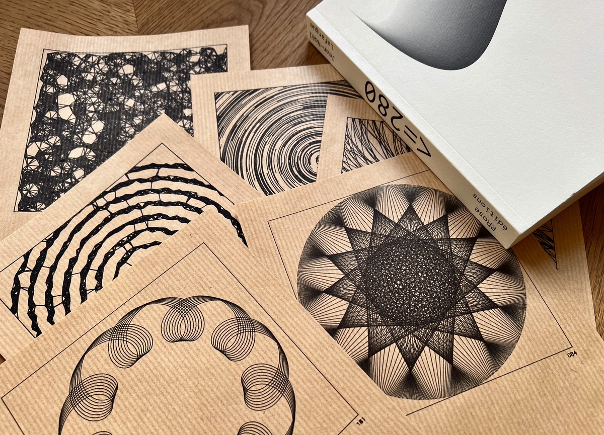 I started to port to #vsketch as many sketches as possible from <a href="/Jean_no/">Jean-noël Lafargue</a>'s beautiful '<=280' book.

As an homage, to make it plottable, and to serve as #vsketch examples.

➡️github.com/abey79/le280-v…

Contributions from lucky book owners are welcome!

#plottertwitter #generative