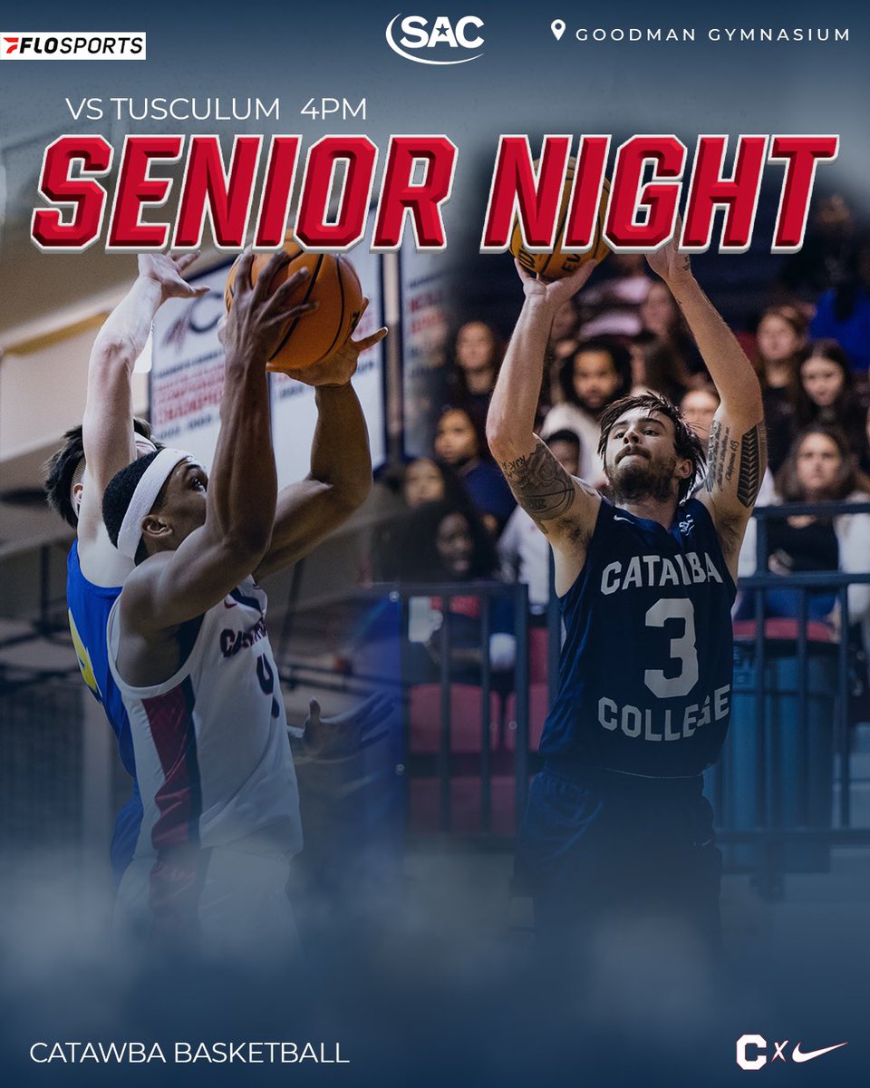 SENIOR DAY‼️ 

MBB and WBB have their last games of the regular season today in Goodman Gymnasium. 

🆚 @
📍 Goodman Gymnasium, Salisbury
⏰ 2:00 PM / 4:00PM

#together | #GoCatawba | #FamilyOn3