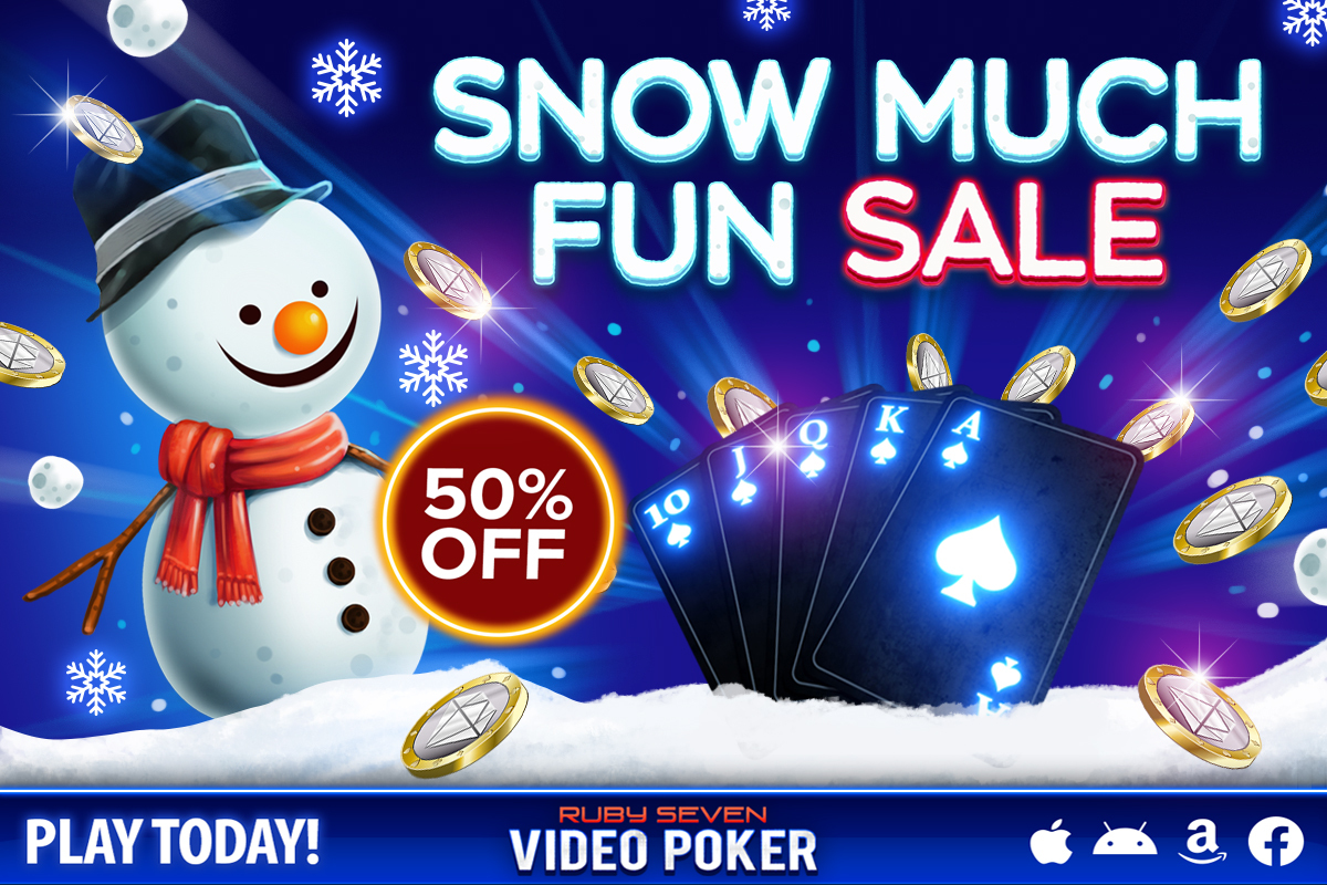 Ruby7VideoPoker's tweet photo. Click here for an exciting gift: 👉 https://t.co/YUSYJkUzxi

❄️ Dash through these snowy savings! ❄️ #SaturdaySavings
Head inside and warm up with 50% off 
your purchase in our Snow Much Fun Sale! ☃️ https://t.co/20uQ1yc3re