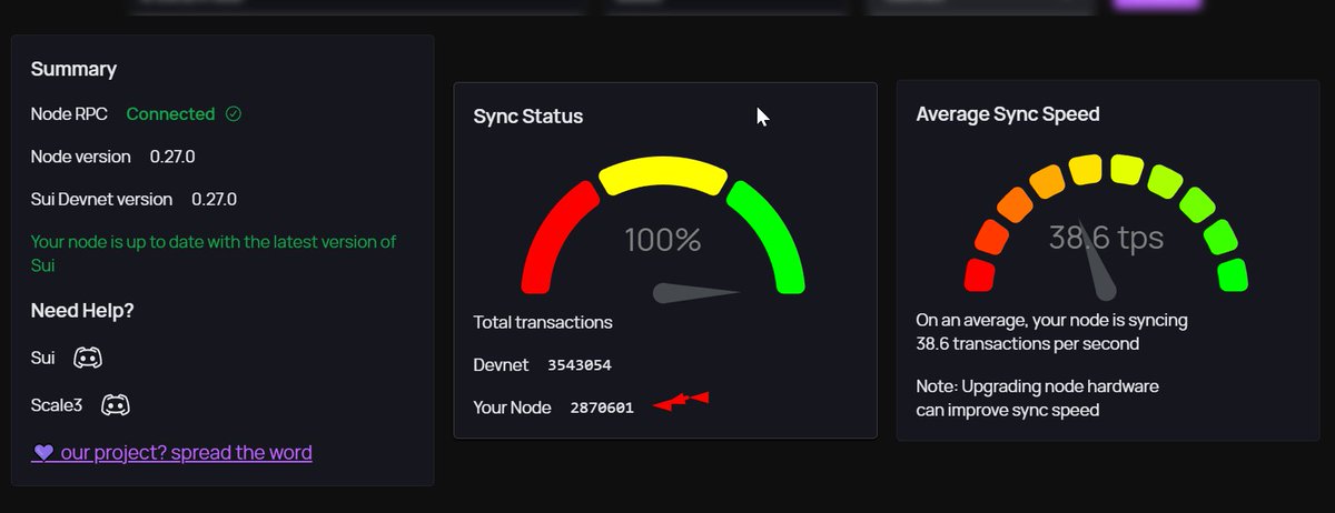 SOlgaS_'s tweet photo. Verified my Sui Full Node status using @Scale3Labs Node Checker! 💜 this project! @mysten_labs @SuiNetwork @EvanWeb3 https://t.co/rtrxIHflSG #scale3 #mysten #sui https://t.co/1h5rtoltwi