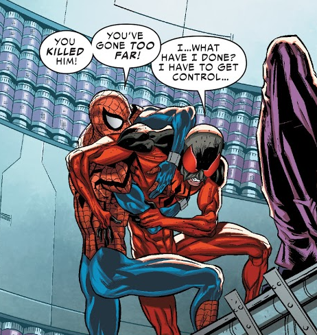90spiderbros's tweet photo. speaking of spider-verse being when #CloneBros peaked, i can say that it is for a certainty because Kaine was actively trying to live up to Ben's standards and openly being affectionate with him for once lol https://t.co/G3sNlFjZRO
