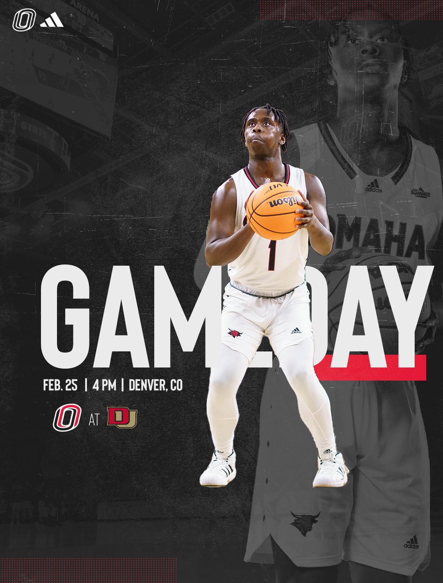 OmahaMBB's tweet photo. 𝗚𝗔𝗠𝗘𝗗𝗔𝗬‼️

🆚 Denver
📍 Denver, Colo. 
🕓 4 pm CT
📺  https://t.co/2CBY8ujour
📻  https://t.co/q21Jjn1Nss
📊  https://t.co/BFBPnPPkkH

#OmahaMBB https://t.co/EWpREEbcxm