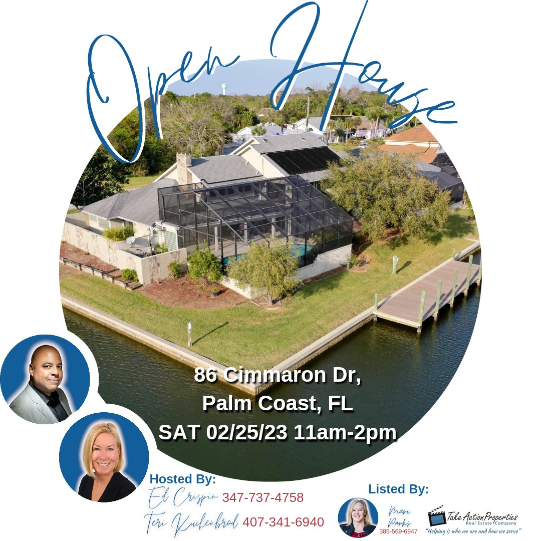 takeactionfl's tweet photo. #HappeningNow #OpenHouse #NewListing 86 Cimmaron Dr, Palm Coast, FL 6/3.5/3 #poolhome on #tiplot Stop by for a tour with Teri &amp; @Edwincrispin3 TODAY til' 2pm! https://t.co/vubwTIAPPv