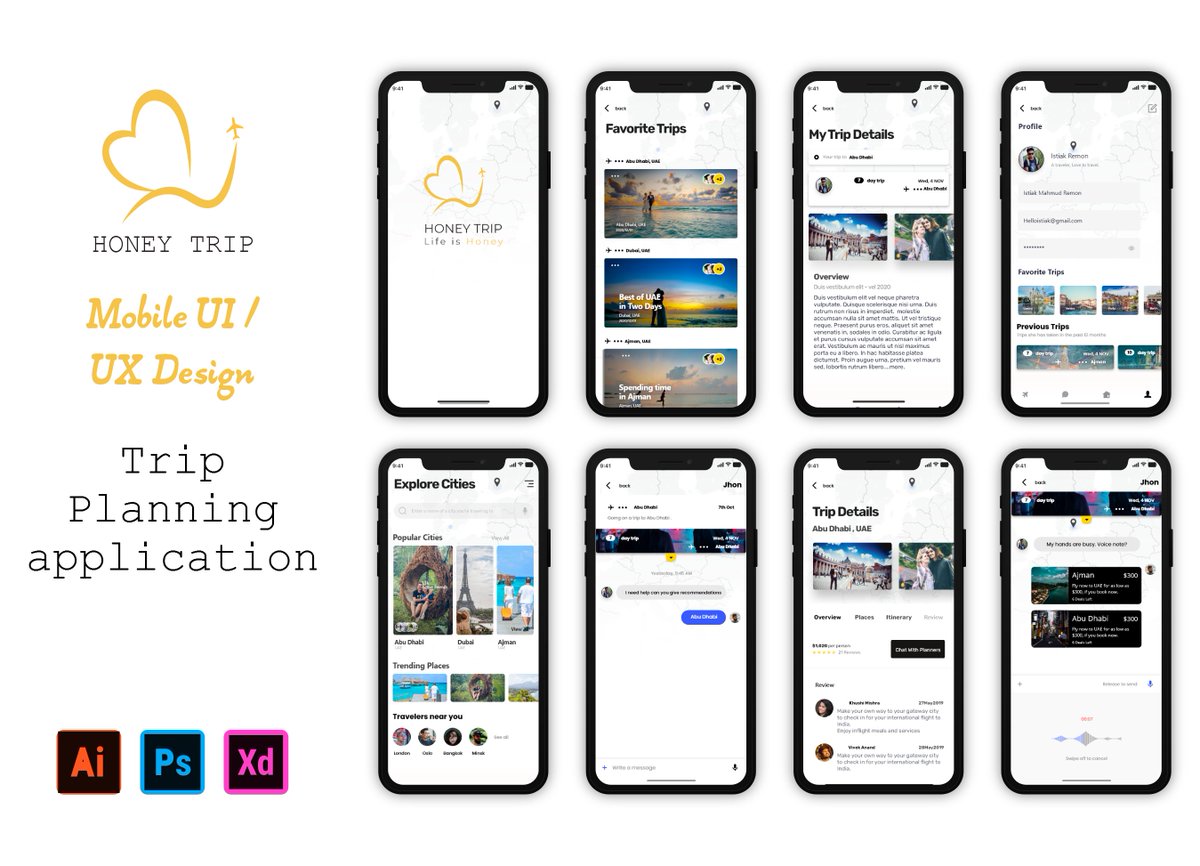AsmaaYazouri's tweet image. Hello Everyone 
My UI UX Designer for travel Application 
Honey Trip Travel App
#uiuxdesign #user_experience_design #user_interface_design