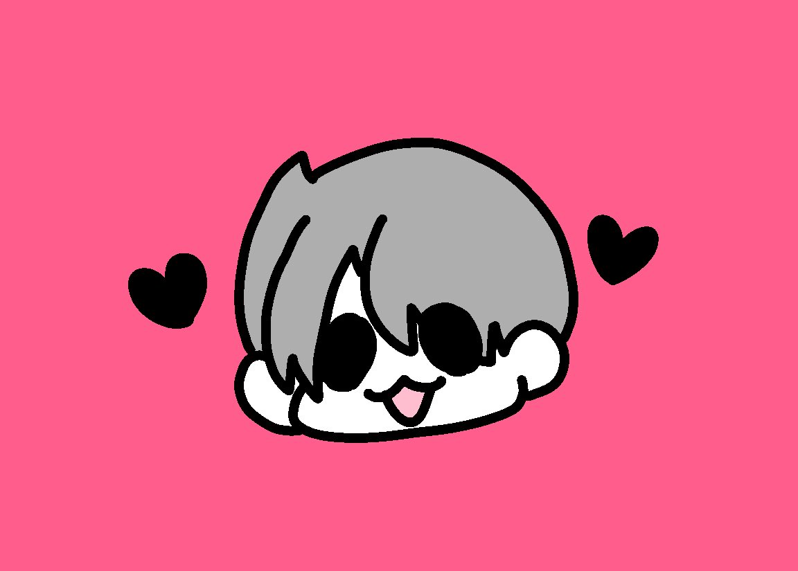 pink background heart simple background solo open mouth :3 chibi  illustration images