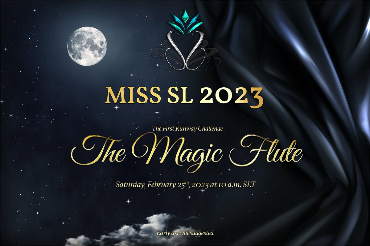 marcusglefevre's tweet photo. MISS SL ♛ 2023 - THE FIRST RUNWAY CHALLENGE

- THE MAGIC FLUTE -

• TODAY, Saturday February 25th, 10:00 a.m. SLT

• TELEPORT: 

https://t.co/RglqIBrqCR

• Early arrival suggested

• Dress: Black Tie, Evening Gown or in theme 

---

♥

#misssl2023 #misssl #secondlife #sl https://t.co/GLv6aRjRGp