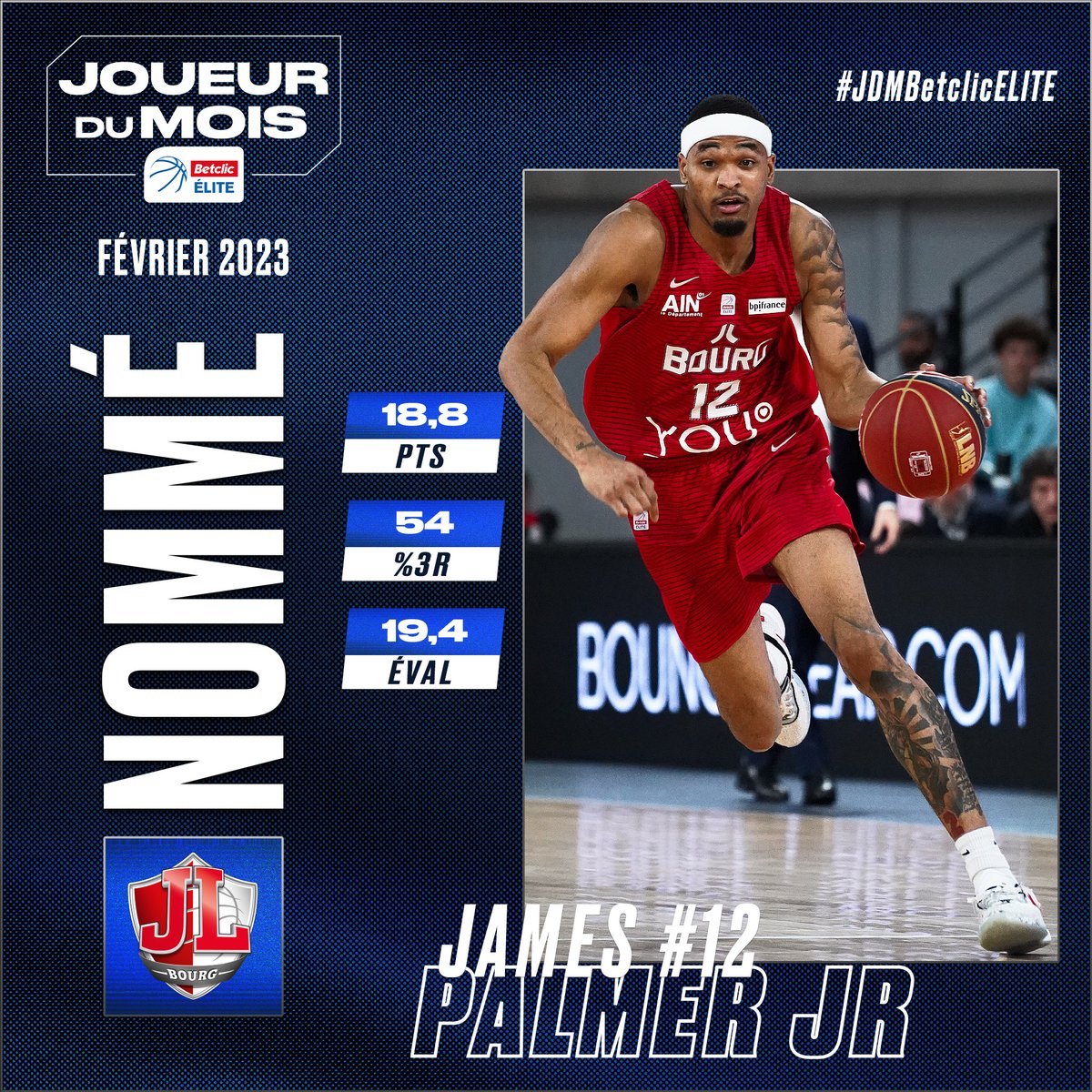 Betclic_ELITE's tweet photo. James Palmer Jr, l'homme si précieux de la JL Bourg 💎

1 RT = 1 vote 📩

#JDMBetclicELITE https://t.co/0vy28RiNrd