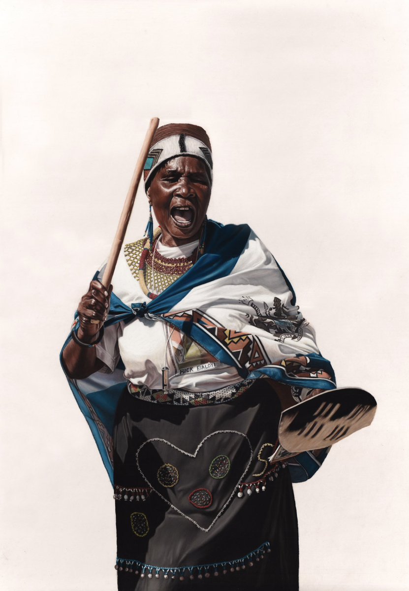 BaloyiRick's tweet image. ZIQHENYE NGESIKO LAKHO

Finished drawing. 

Before I made this work, my challenge was figuring out how I was gon draw white cloth on white paper without relying on the background to create separation. It really challenged me to dive deep into my understanding of light and colour.