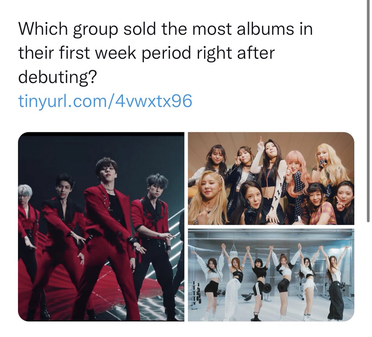 notpannchoa2's tweet photo. [ notpannchoa ] Which group sold the most albums in their first week period right after debuting? https://t.co/CSKUknqREx