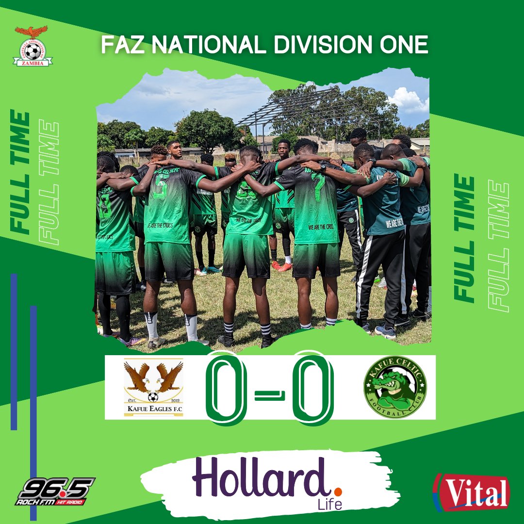 KafueCelticFC's tweet photo. FULL-TIME
KEFC 0-0 KCFC 

A point away from home in the Kafue Derby is something we'll take. Good effort from the boys in today's match.

We Are The Crocs!

#DrinkVital💧
#RockWithTheCrocsOnRockFM🎶
#TheCrocs🐊 
#HollardLife | #EnablingBetterFutures https://t.co/TkMIp24wsr