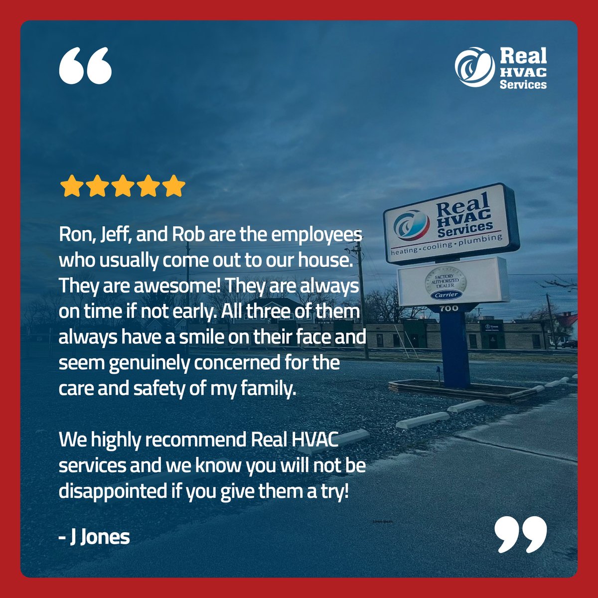 Thank you, J Jones! We're proud to have such a great team of HVAC technicians 🙌🏻
