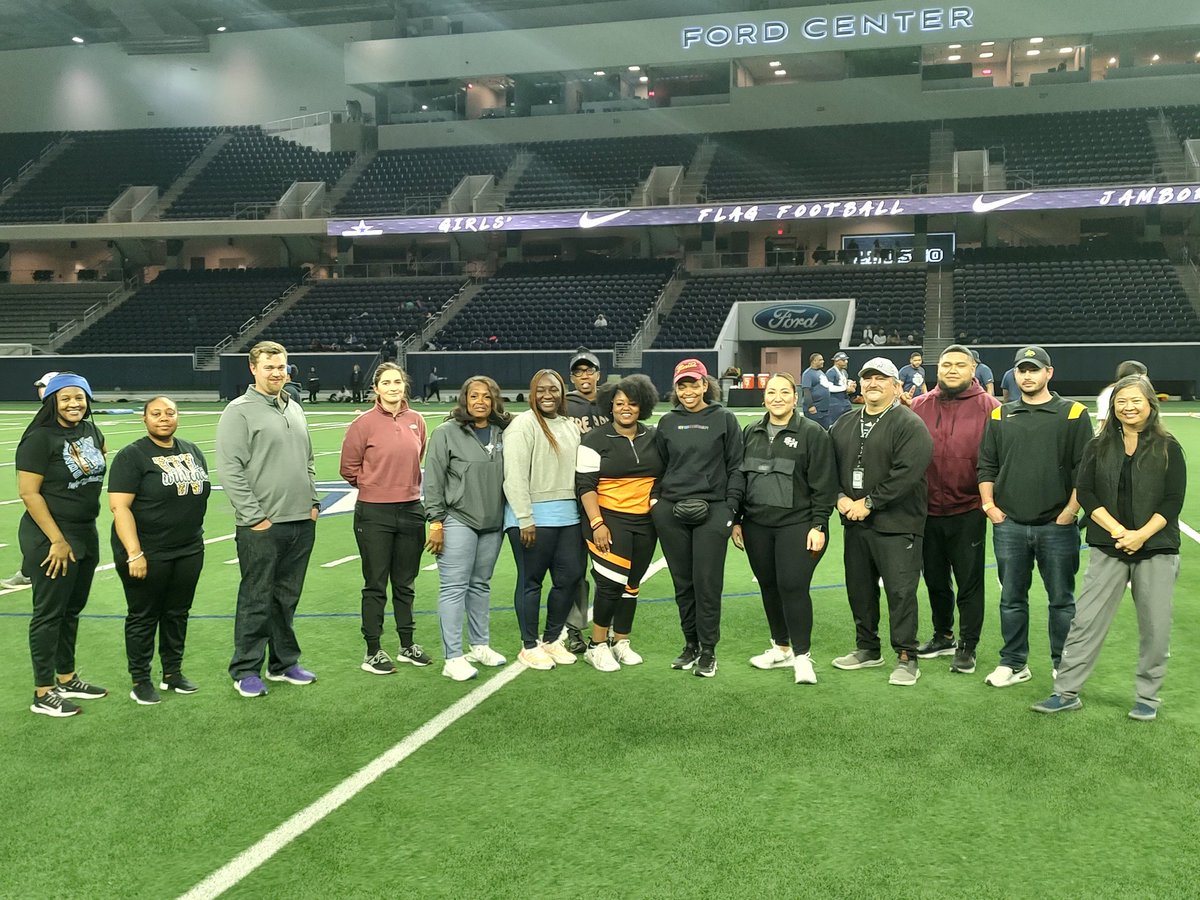 Fort Worth ISD Girls Flag Football Jamboree, sponsored by the Dallas Cowboys, Nike and Whataburger. Our Coaches.
