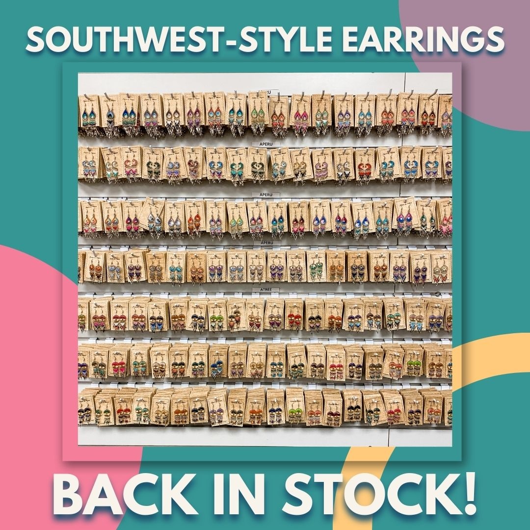 📣NOT A DRILL 📣 Southwest-Style Earrings & Bracelets are back in stock!!
 Place your online order today! --> elpasosaddleblanket.com/collections/je…

#elpasosaddleblanket #wholesale #wholesalejewelry #beadedjewelry #southwestyle #wholesaleearrings #westernjewelry