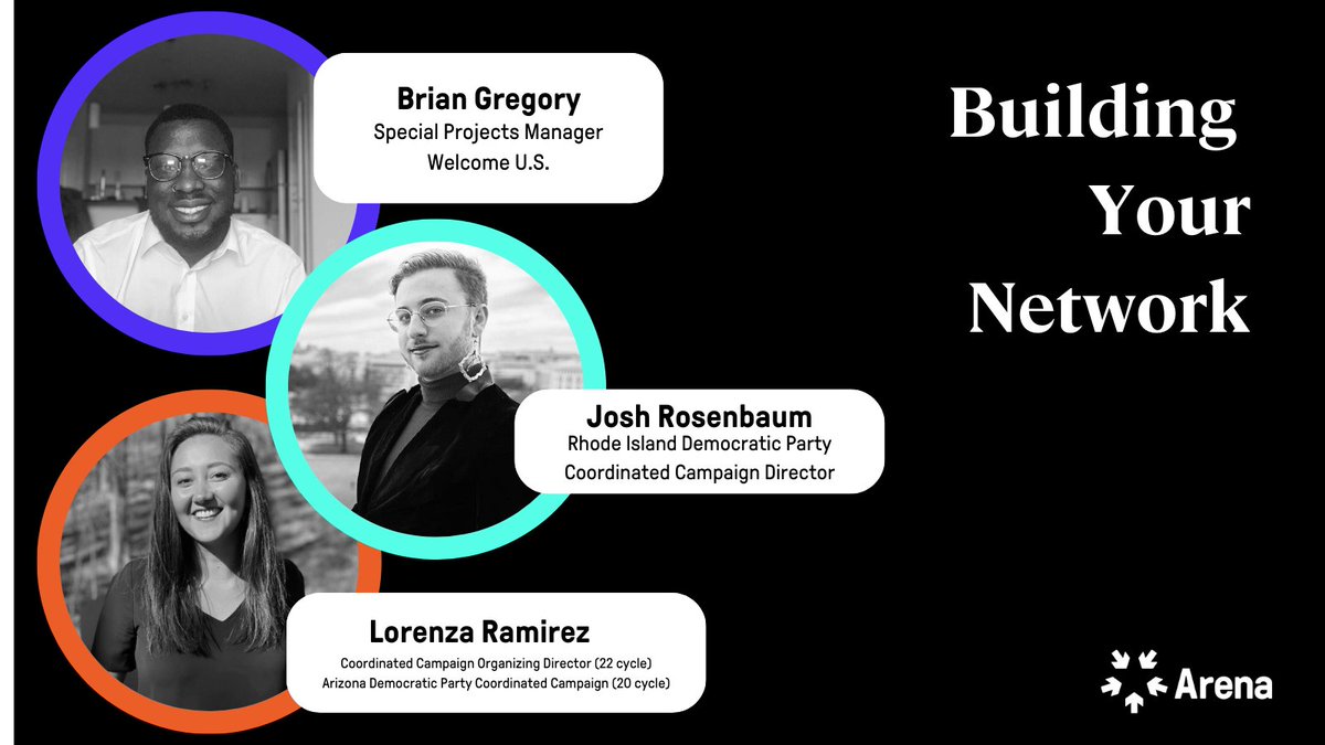 arenasummit's tweet photo. We started day one of #Academy201 with two panels. 

The first featured Josh, @bjgregory1, and @lorenzalramirez discussing how to build a network of managers to be your confidants and champions as you navigate the challenges of campaigns. https://t.co/4dEmsF3ZcV