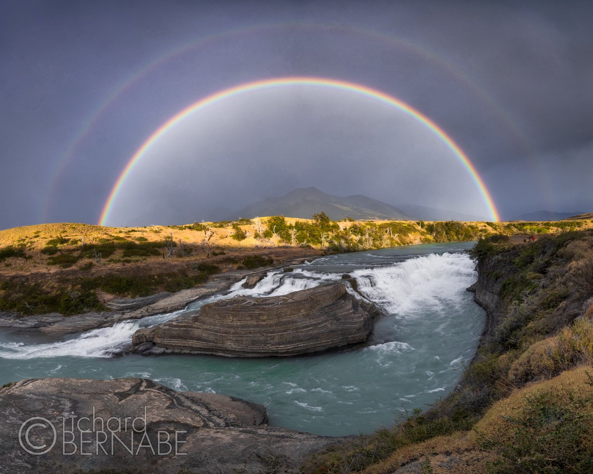 bernabephoto's tweet photo. "Endymion" Double rainbow over Rio Paine Cascada, Chile #photography #Patagonia https://t.co/2EiUKL19k4