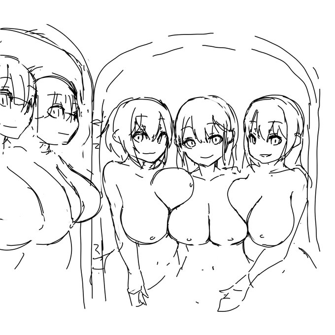 ハーレムアイアンメイデン娘のイメージはこんな感じです。
本体3人、蓋に3人。蓋を閉じると6人からむにゅっと…。 