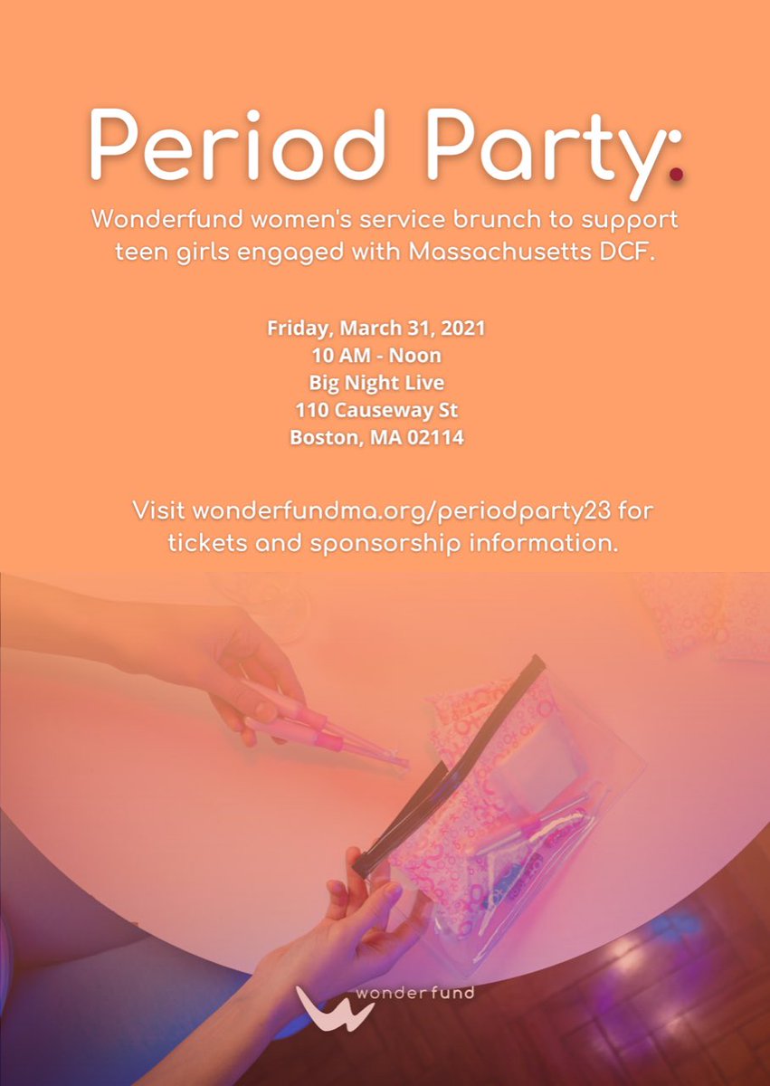 WomenadeBoston's tweet photo. Another fabulous event you don’t want to miss! Support @wonderfundma and every girl’s right to feminine products, in this instance those associated with the Massachusetts Department of Families. https://t.co/cEAIGnJSwL