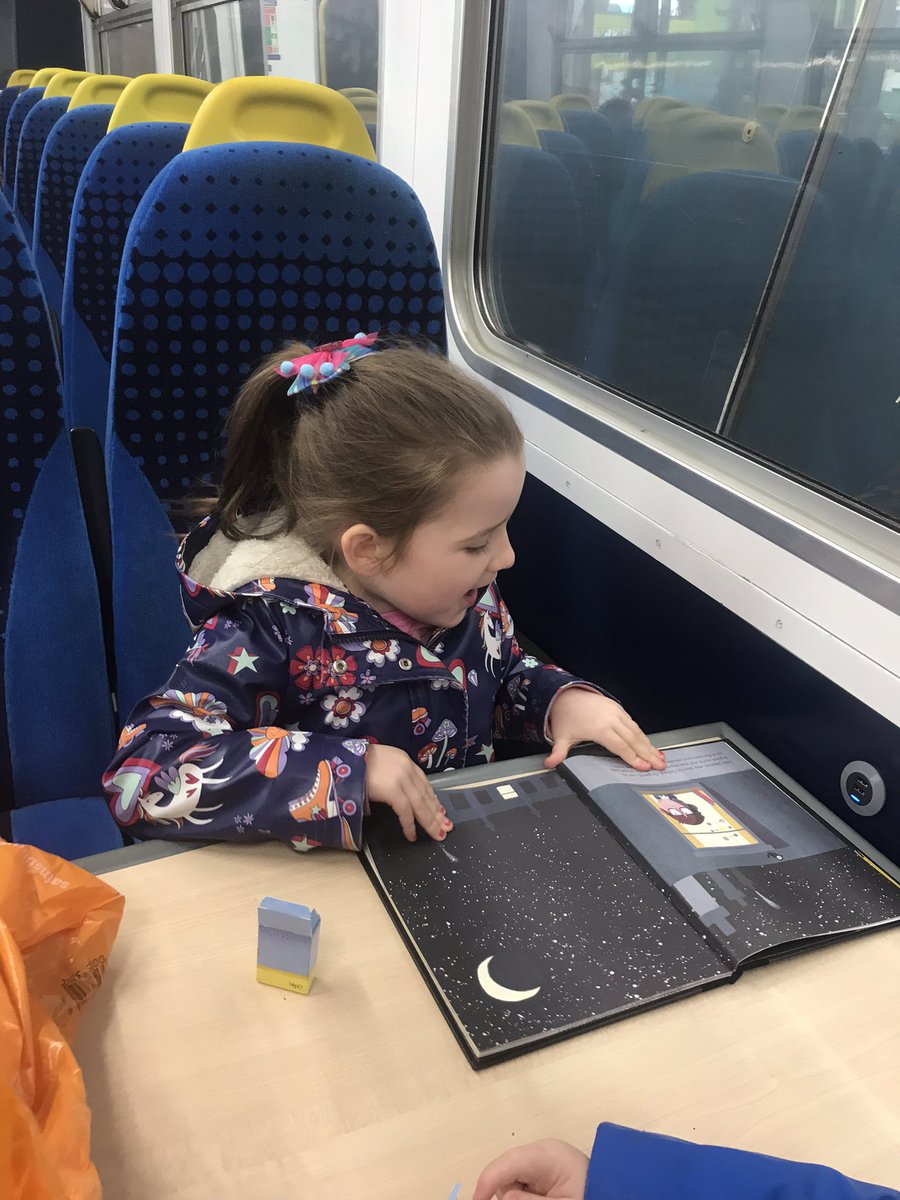 Rose reading her Little People Big Dreams book on the train back from Central Library. She couldn’t wait to get stuck in! #extremeread @mosspitslane @MosspitsEYFS