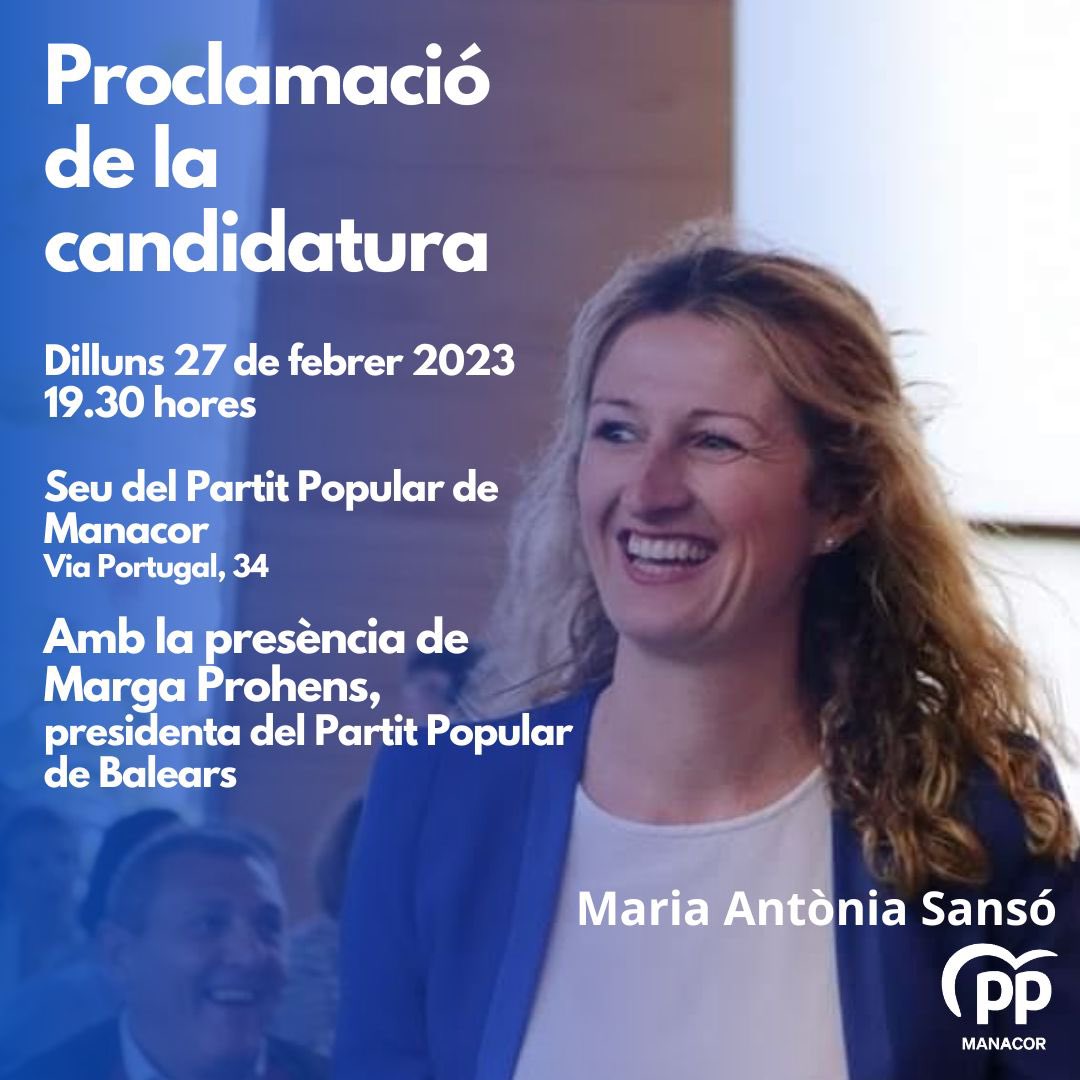 ManacorPp's tweet image. Dilluns farem festa grossa a la seu del Partit Popular de Manacor!

Estau tots convidats! 

#PartitPopular #PartitPopularManacor