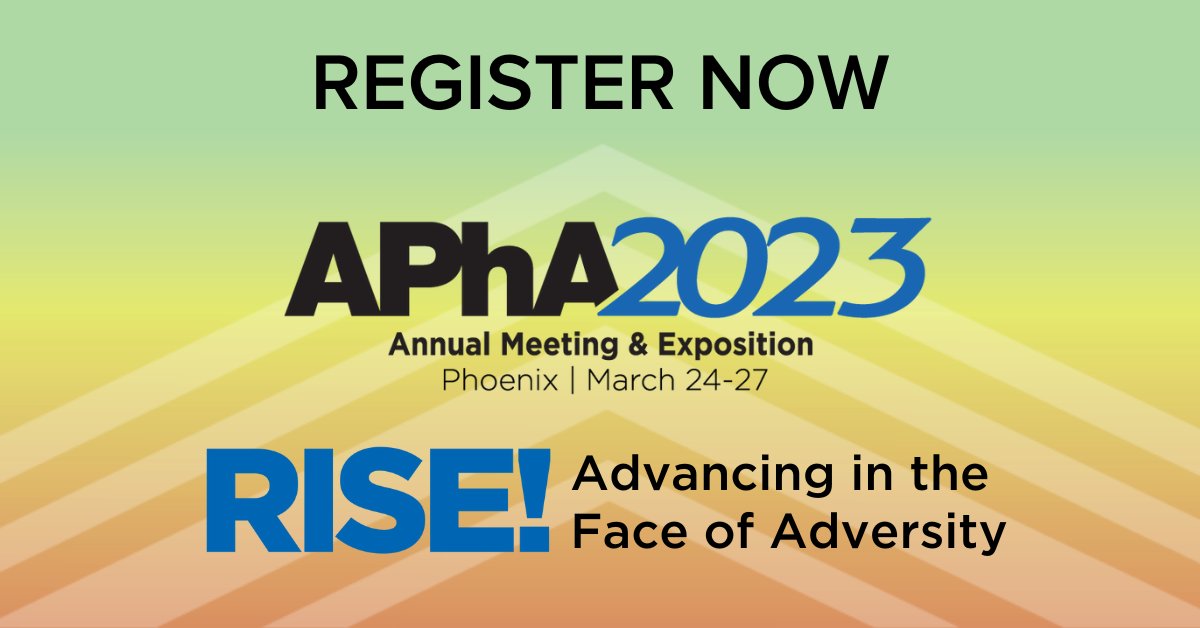 The countdown is on to <a href="/pharmacists/">American Pharmacists Association</a> 2023 Annual Meeting &amp; Exposition in Phoenix March 24–27!
Help shape the future of of the industry during this pivotal moment in pharmacy history!

Register now: aphameeting.pharmacist.com/?utm_campaign=…

#APhA2023  #pharmacy #pharmacist #patientaccess