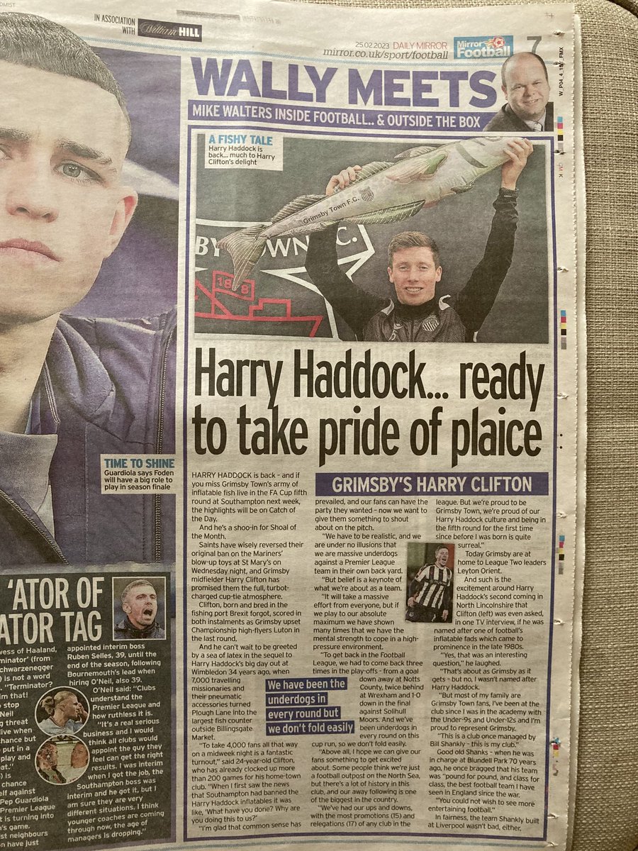 Harry Haddock rides again - thanks to ⁦@officialgtfc⁩ star ⁦@Harry_Clifton_⁩ for his candour in today’s ⁦@DailyMirror⁩ (Warning: contains fish puns)