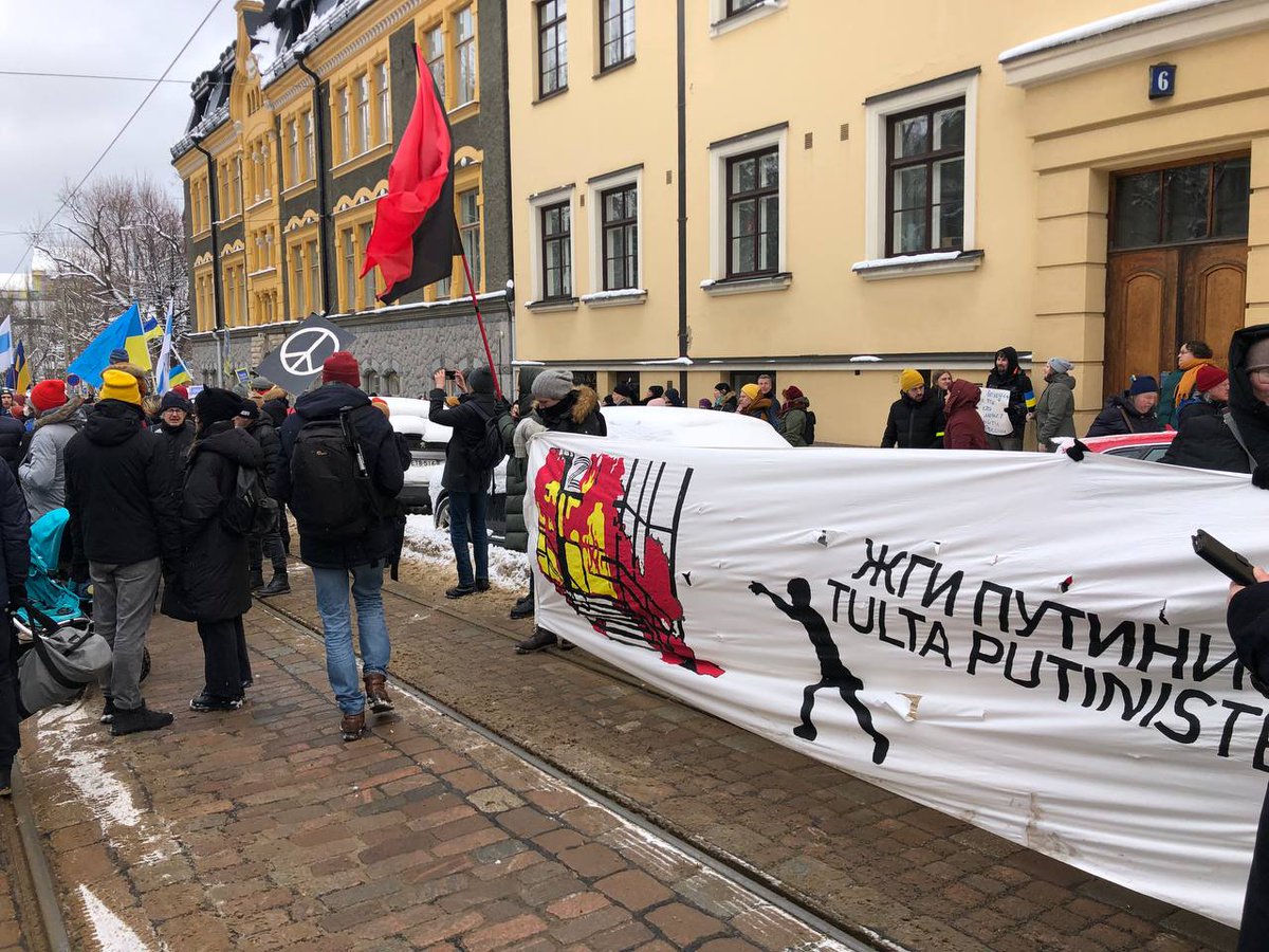RT @A_ryhma: Now at the Russian embassy in Helsinki. https://t.co/UViuS5NmSe