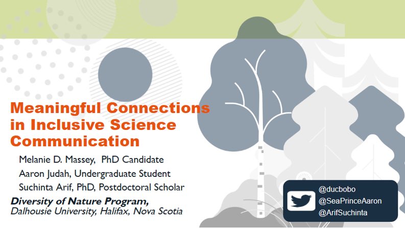 Aaron Judah ๐ฑ (@SeaPrinceAaron) on Twitter photo 2023-02-25 12:54:01 Excited to be teaming up with @ducbobo @DiversityofNat @ArifSuchinta to give a talk on meaningful connections in #inclusive #sciencecommunication at @scas_scsa #SCAS_SCSA2023 Come see us at 10:30 am in Drummond Center today! Thank you so much to @scas_scsa for having us this year Excited to be teaming up with @ducbobo @DiversityofNat @ArifSuchinta to give a talk on meaningful connections in #inclusive #sciencecommunication at @scas_scsa #SCAS_SCSA2023 Come see us at 10:30 am in Drummond Center today! Thank you so much to @scas_scsa for having us this year