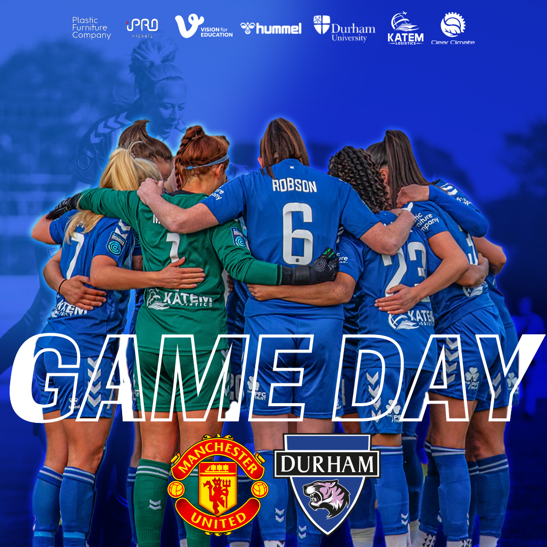 DurhamWFC's tweet photo. It's #WomensFACup 𝗚𝗔𝗠𝗘 𝗗𝗔𝗬! 🤩

🆚 Manchester United
⏰ 12pm kick-off
📍 Leigh Sports Village
📺 The FA Player https://t.co/mg3YYJOC5D