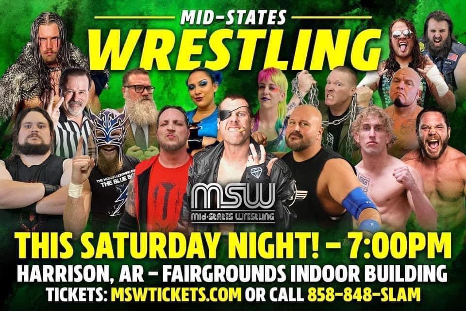 Don’t miss the last fundraiser event in Harrison!! TONIGHT!!
#midstateswrestling #prowrestling #harrisonarkansas