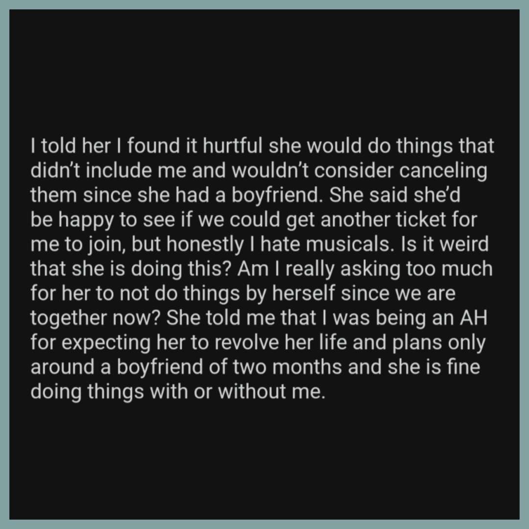 They've been dating for only 2 months. 2 months!